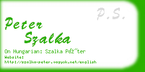 peter szalka business card